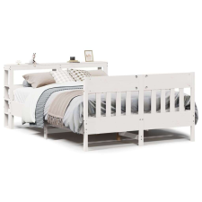 vidaXL fehér tömör fenyőfa ágy matrac nélkül 135 x 190 cm ágy és ágykellék