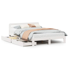 vidaXL fehér tömör fenyőfa ágy matrac nélkül 135 x 190 cm (3309870) ágy és ágykellék