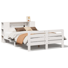 vidaXL fehér tömör fenyőfa ágy matrac nélkül 140 x 200 cm (3309879) ágy és ágykellék