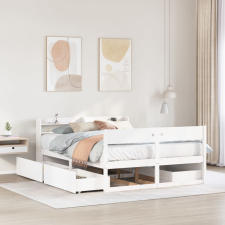 vidaXL fehér tömör fenyőfa ágy matrac nélkül 140x190 cm ágy és ágykellék