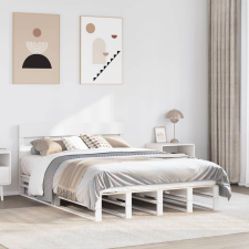 vidaXL fehér tömör fenyőfa ágy matrac nélkül 140x190 cm ágy és ágykellék
