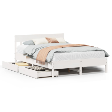 vidaXL fehér tömör fenyőfa ágy matrac nélkül 140x190 cm (3301879) ágy és ágykellék