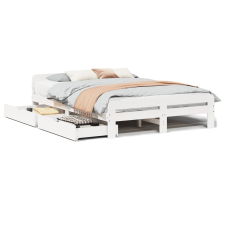 vidaXL fehér tömör fenyőfa ágy matrac nélkül 140x190 cm (3309051) ágy és ágykellék