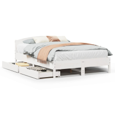 vidaXL fehér tömör fenyőfa ágy matrac nélkül 150 x 200 cm (3301825) ágy és ágykellék