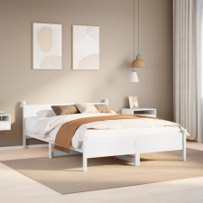 vidaXL fehér tömör fenyőfa ágy matrac nélkül 160 x 200 cm ágy és ágykellék