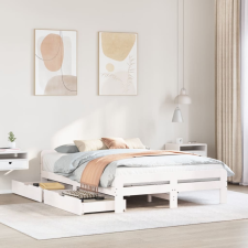 vidaXL fehér tömör fenyőfa ágy matrac nélkül 160 x 200 cm ágy és ágykellék
