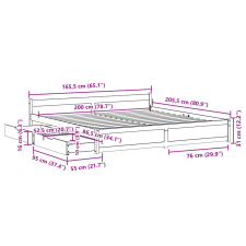 vidaXL fehér tömör fenyőfa ágy matrac nélkül 160 x 200 cm ágy és ágykellék