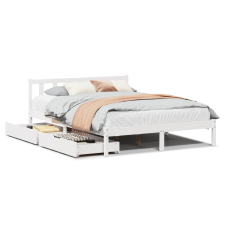vidaXL fehér tömör fenyőfa ágy matrac nélkül 160 x 200 cm (3301480) ágy és ágykellék