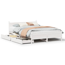 vidaXL fehér tömör fenyőfa ágy matrac nélkül 160 x 200 cm (3309765) ágy és ágykellék