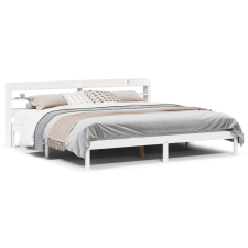 vidaXL fehér tömör fenyőfa ágy matrac nélkül 200 x 200 cm (3306550) ágy és ágykellék