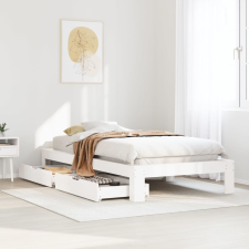 vidaXL fehér tömör fenyőfa ágy matrac nélkül 75 x 190 cm ágy és ágykellék