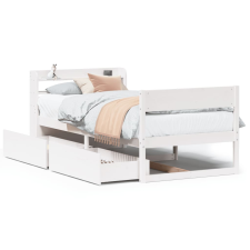 vidaXL fehér tömör fenyőfa ágy matrac nélkül 90 x 200 cm (3307132) ágy és ágykellék