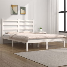 vidaXL fehér tömör fenyőfa ágykeret 120 x 190 cm (4FT Small Double) ágy és ágykellék