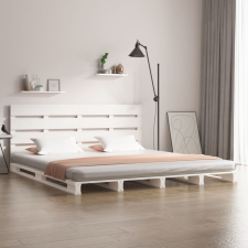 vidaXL fehér tömör fenyőfa ágykeret 120x190 cm (4FT Small Double) ágy és ágykellék