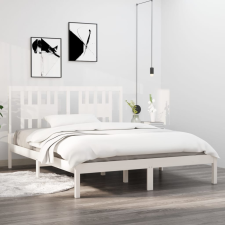 vidaXL fehér tömör fenyőfa ágykeret 140x200 cm ágy és ágykellék