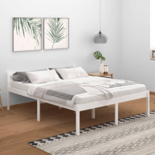 vidaXL Fehér tömör fenyőfa ágykeret 160 x 200 cm ágy és ágykellék