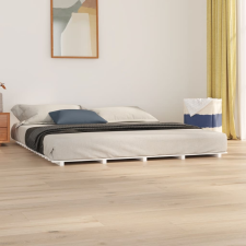 vidaXL fehér tömör fenyőfa ágykeret 200 x 200 cm ágy és ágykellék