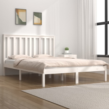 vidaXL fehér tömör fenyőfa ágykeret 200x200 cm ágy és ágykellék
