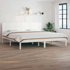 vidaXL Fehér tömör fenyőfa ágykeret 200x200 cm ágy és ágykellék