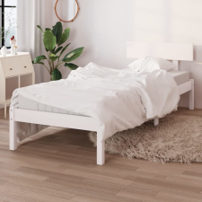vidaXL Fehér tömör fenyőfa ágykeret 90 x 190 cm (UK single) ágy és ágykellék