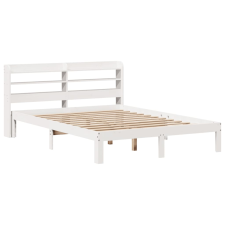 vidaXL fehér tömör fenyőfa ágykeret fejtámlával 120 x 190 cm (3306777) ágy és ágykellék