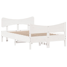 vidaXL fehér tömör fenyőfa ágykeret fejtámlával 120 x 200 cm (3216385) ágy és ágykellék