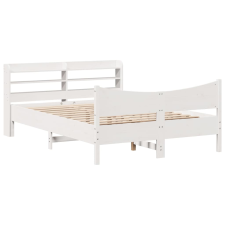 vidaXL fehér tömör fenyőfa ágykeret fejtámlával 120 x 200 cm (3307048) ágy és ágykellék