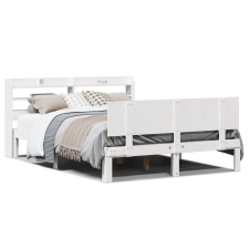 vidaXL fehér tömör fenyőfa ágykeret fejtámlával 135 x 190 cm ágy és ágykellék