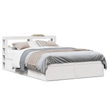 vidaXL fehér tömör fenyőfa ágykeret fejtámlával 140 x 190 cm ágy és ágykellék