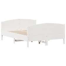 vidaXL fehér tömör fenyőfa ágykeret fejtámlával 140 x 190 cm (3216180) ágy és ágykellék