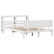 vidaXL fehér tömör fenyőfa ágykeret fejtámlával 140 x 200 cm (3306087) ágy és ágykellék