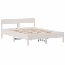 vidaXL fehér tömör fenyőfa ágykeret fejtámlával 140 x 200 cm (842751) ágy és ágykellék