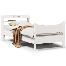 vidaXL fehér tömör fenyőfa ágykeret fejtámlával 75 x 190 cm ágy és ágykellék