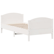 vidaXL fehér tömör fenyőfa ágykeret fejtámlával 75 x 190 cm (842575) ágy és ágykellék