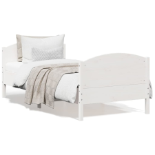 vidaXL fehér tömör fenyőfa ágykeret fejtámlával 90 x 190 cm ágy és ágykellék