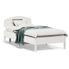 vidaXL fehér tömör fenyőfa ágykeret fejtámlával 90 x 190 cm ágy és ágykellék