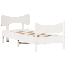 vidaXL fehér tömör fenyőfa ágykeret fejtámlával 90 x 190 cm (3216403) ágy és ágykellék
