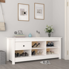 vidaXL fehér tömör fenyőfa cipősszekrény 110 x 38 x 45,5 cm bútor