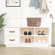 vidaXL fehér tömör fenyőfa cipőtároló pad 100 x 34 x 45 cm bútor