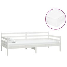 vidaXL fehér tömör fenyőfa dívány matraccal 90 x 200 cm (3083595) ágy és ágykellék