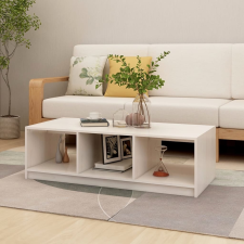 vidaXL fehér tömör fenyőfa dohányzóasztal 110 x 50 x 34 cm bútor