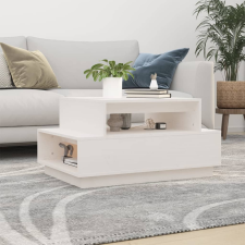 vidaXL fehér tömör fenyőfa dohányzóasztal 80x55x40,5 cm bútor