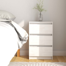 vidaXL fehér tömör fenyőfa éjjeliszekrény 40 x 29,5 x 64 cm bútor