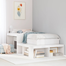 vidaXL fehér tömör fenyőfa éjjeliszekrény íróasztallal 222x107x75 cm bútor