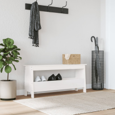 vidaXL fehér tömör fenyőfa előszoba pad 100x28x45 cm bútor