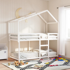 vidaXL fehér tömör fenyőfa gyerekágytető 203 x 80,5 x 142 cm ágy és ágykellék