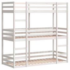 vidaXL fehér tömör fenyőfa háromszintes ágy 90 x 190 cm ágy és ágykellék