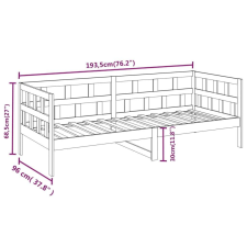 vidaXL fehér tömör fenyőfa kanapéágy 90 x 190 cm bútor