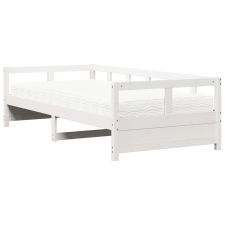 vidaXL fehér tömör fenyőfa kanapéágy matraccal 90 x 190 cm (3321054) ágy és ágykellék