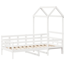 vidaXL fehér tömör fenyőfa kanapéágy tetővel 90 x 200 cm ágy és ágykellék